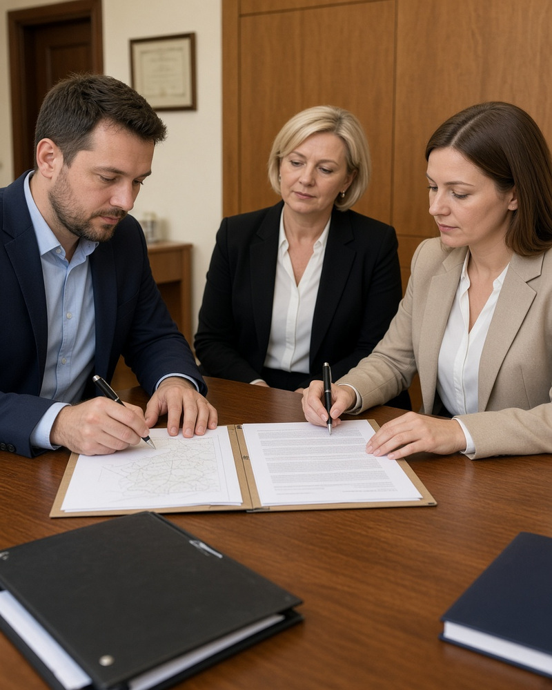 Руки покупателя и продавца над договором и ключами от квартиры